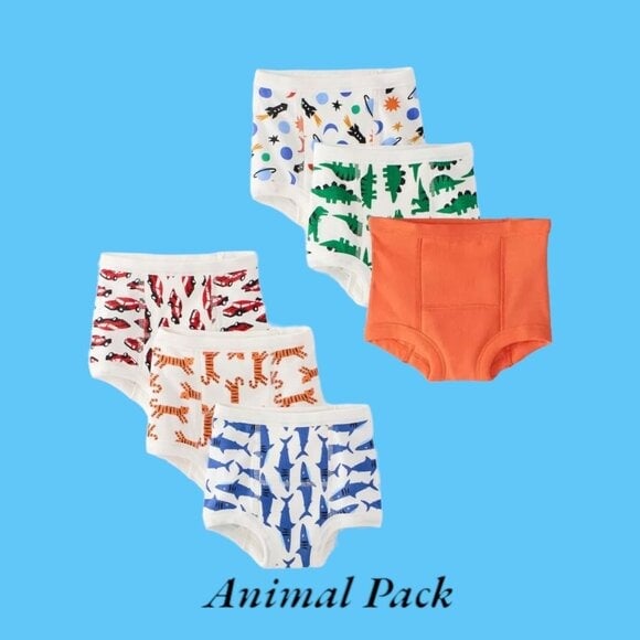 Hanna Andersson Training Underwear Pack of 6 - Animal Pack Size XS
