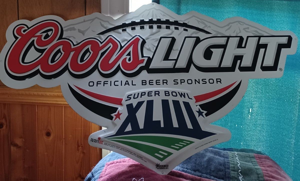 Coor's super bowl 18 silver bullet sign