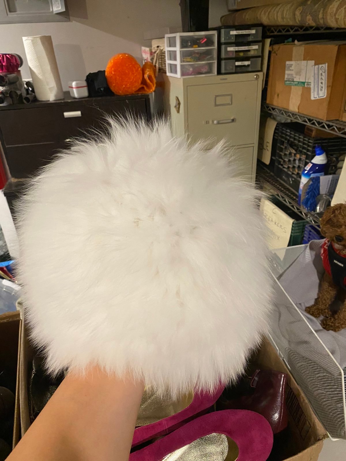 Nwt White Volare Winter fur hat
