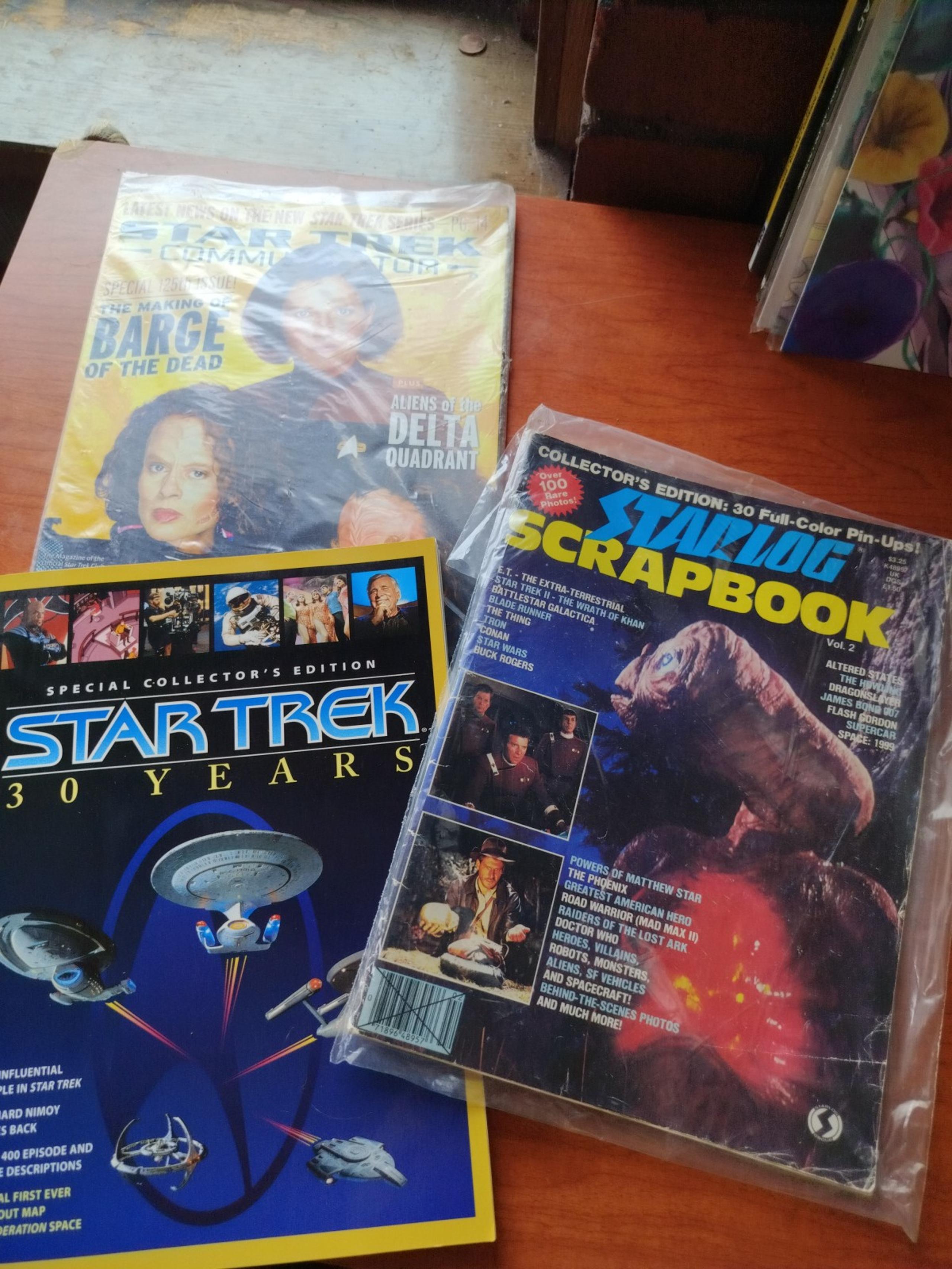 Vintage Star Trek, science fiction magazines, and book lot of 3