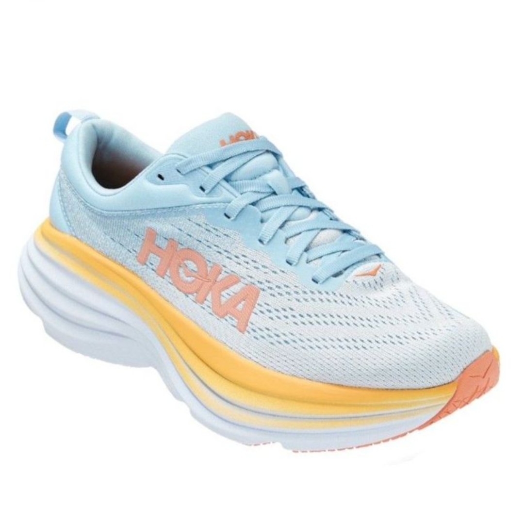 Hoka Bondi 8 Blue Orange Yellow Women's Running Shoe Size 11D (11 Wide)