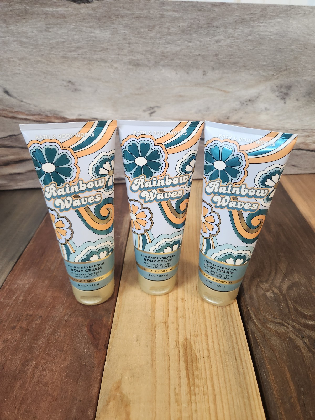 3PK Bath & Body Works Rainbow Waves Body Cream NEW