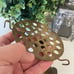 Vintage Three arm brass Lotus flower bowl candelabra with flower frog insert