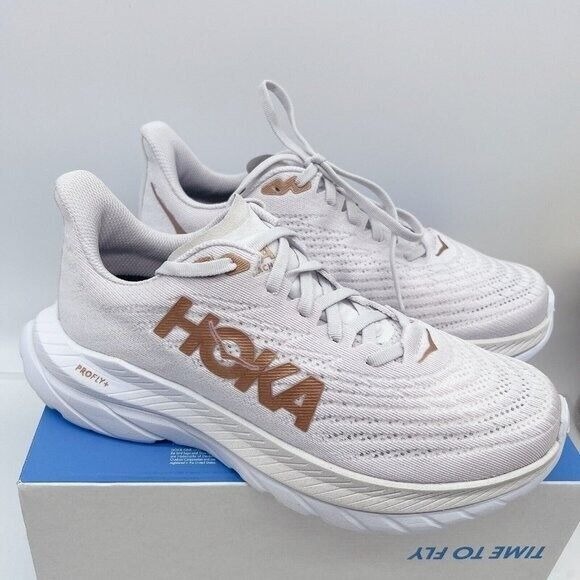 Hoka One One Mach 5 Womens Running Shoe Sneaker White/ Copper Size US 9