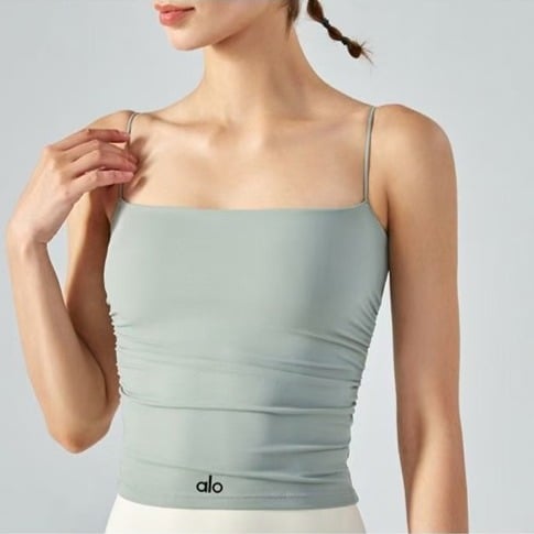 Suspender Yoga Sports Bra with Waist Pleats