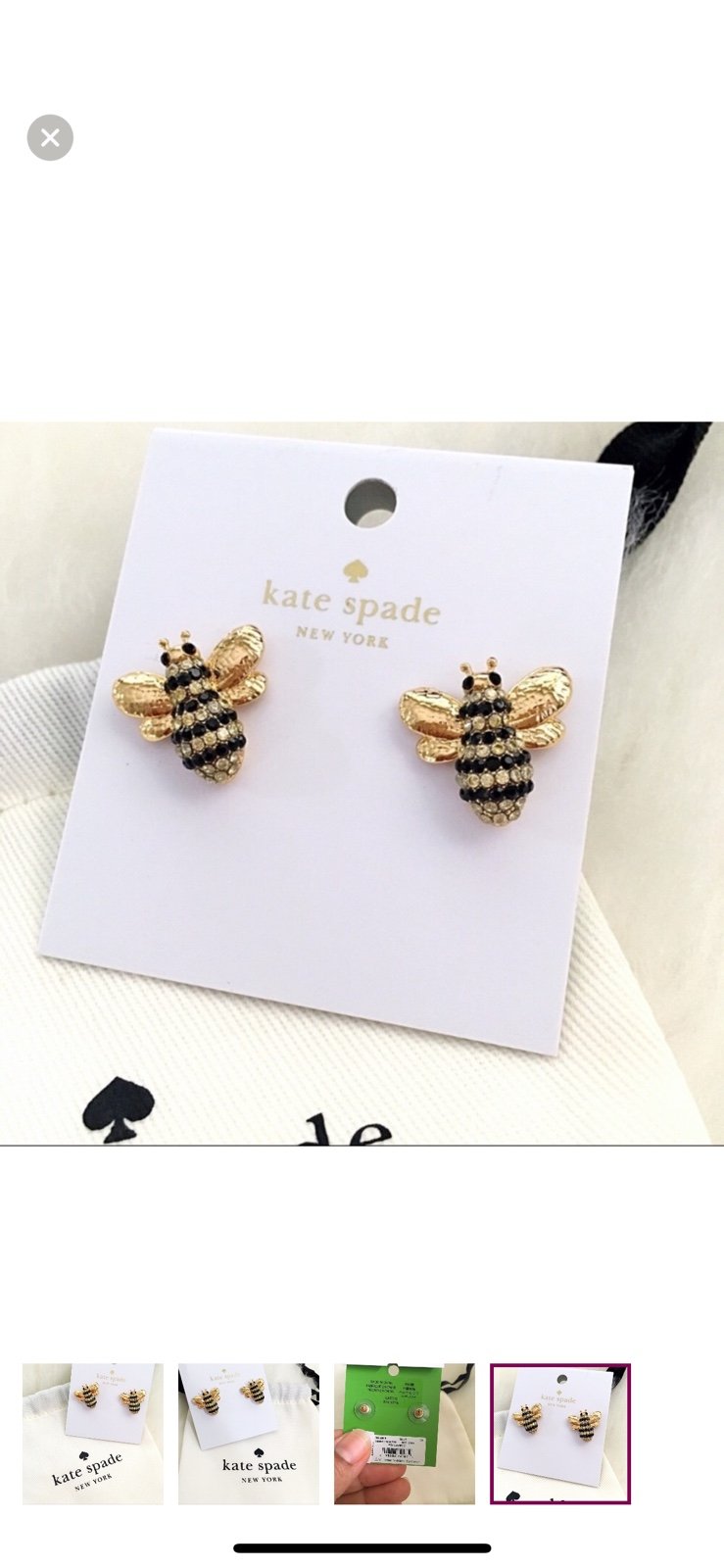 Kate Spade Picnic Perfect Pavé Bee Stud Earrings