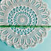 New Handmade crochet large mandala table and white cloth beige round 17”
