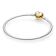 60%OFF Pandora Shine Heart Clasp - Sterling Silver Bangle 567163 17(6.7 inches)