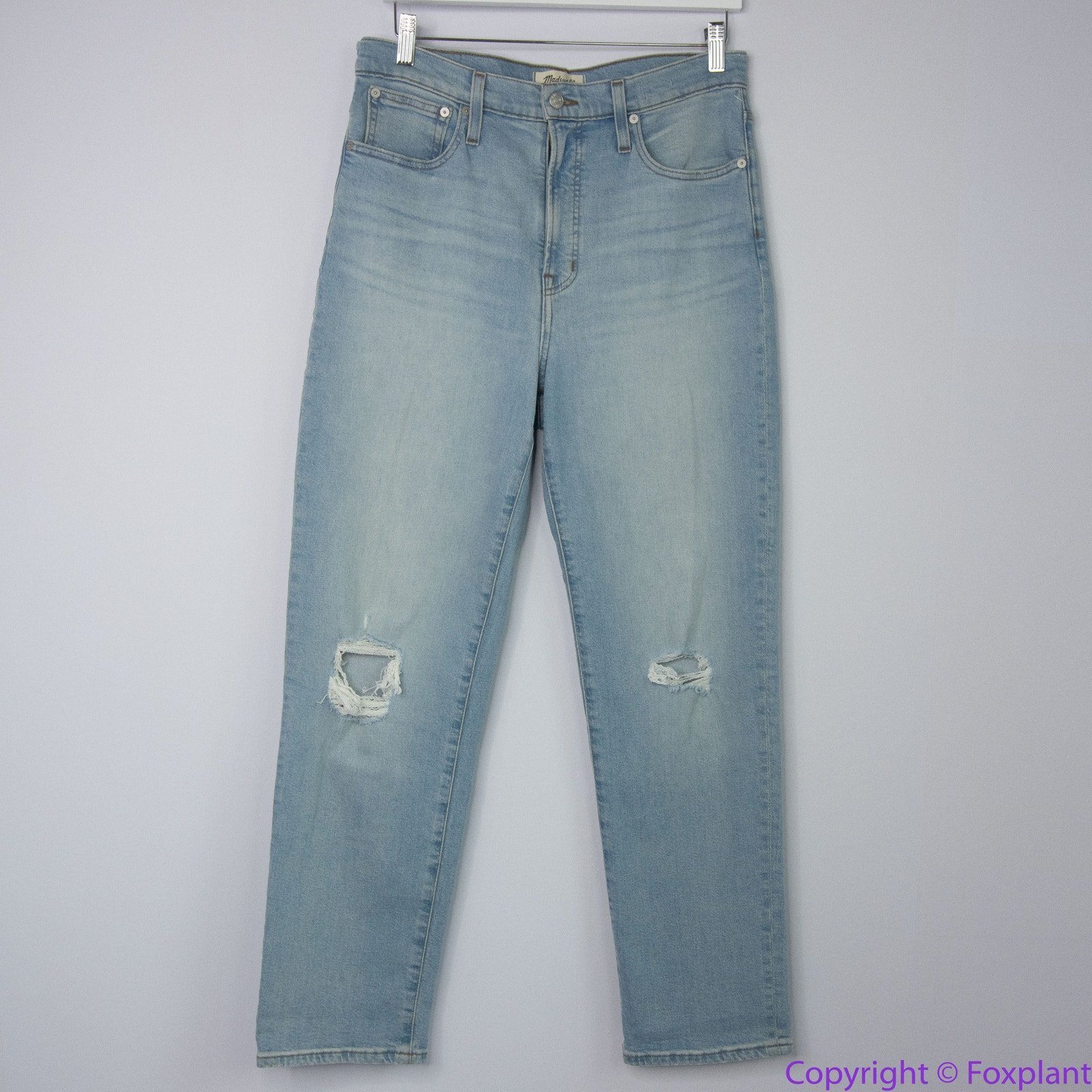Madewell Perfect Vintage Straight Jean Danby Wash Knee-Rip , 29