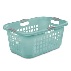 Ultra 2 Bushel Plastic Stackable Clothes Laundry Basket, Aqua (6 Pack)