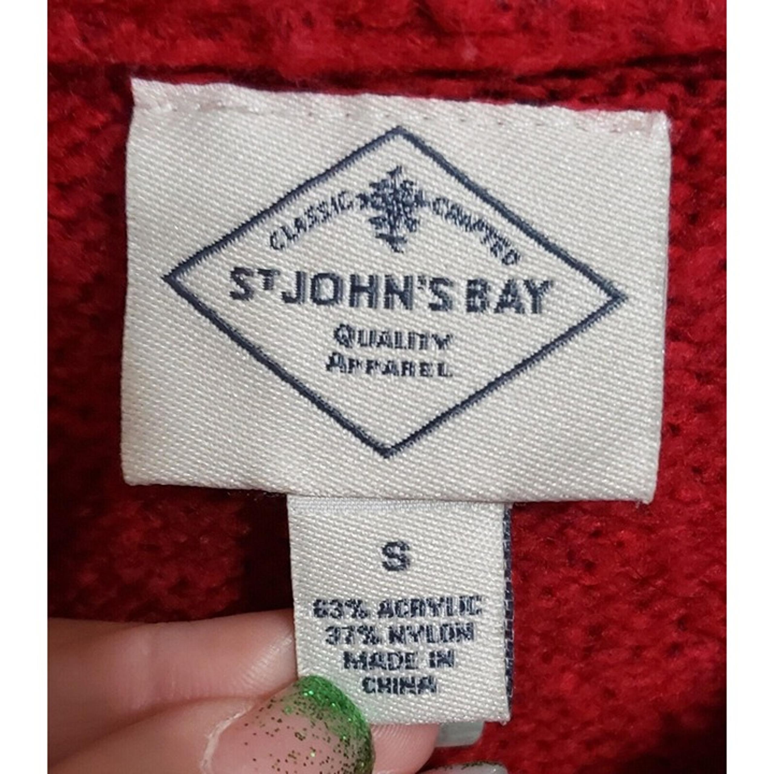 St Johns Bay Sweater Womens Size S Hooded Red