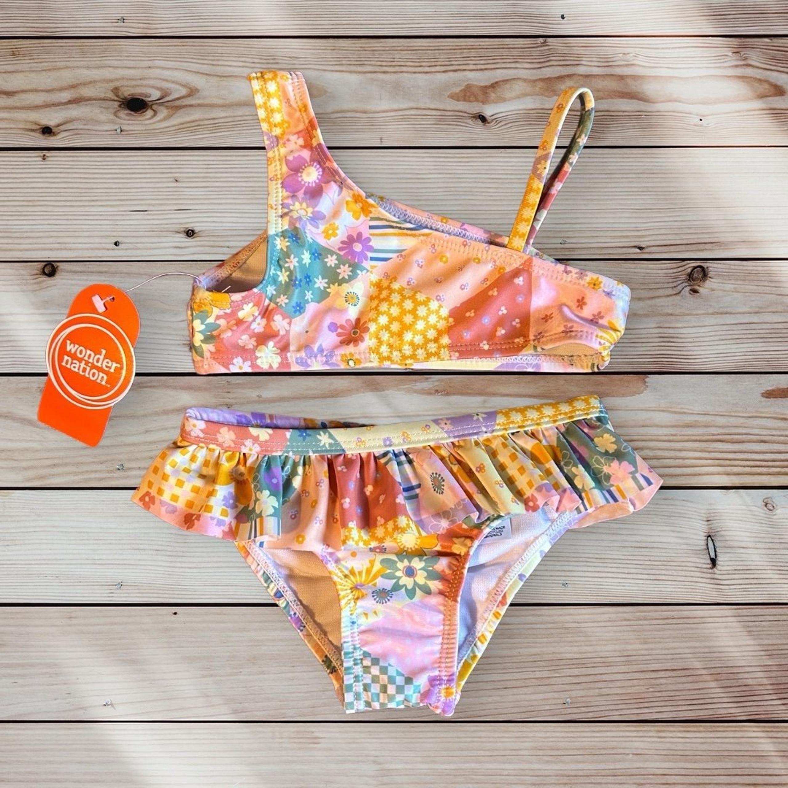 Toddler Girls 2 Piece Swimsuit/ Bikini By Wonder Nation Size: 2T