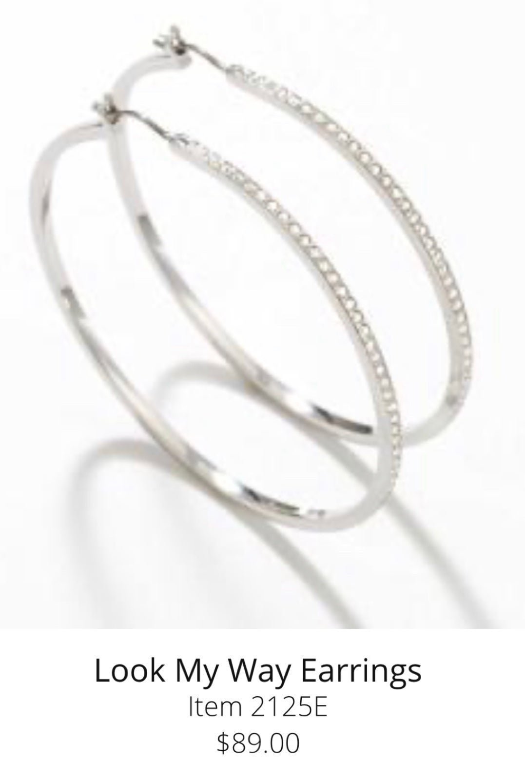Touchstone Crystal by Swarovski Look My Way large hoop earrings new in box