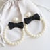 For Love & Lemons Bowtie Pearl Hoop Earrings