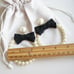 For Love & Lemons Bowtie Pearl Hoop Earrings