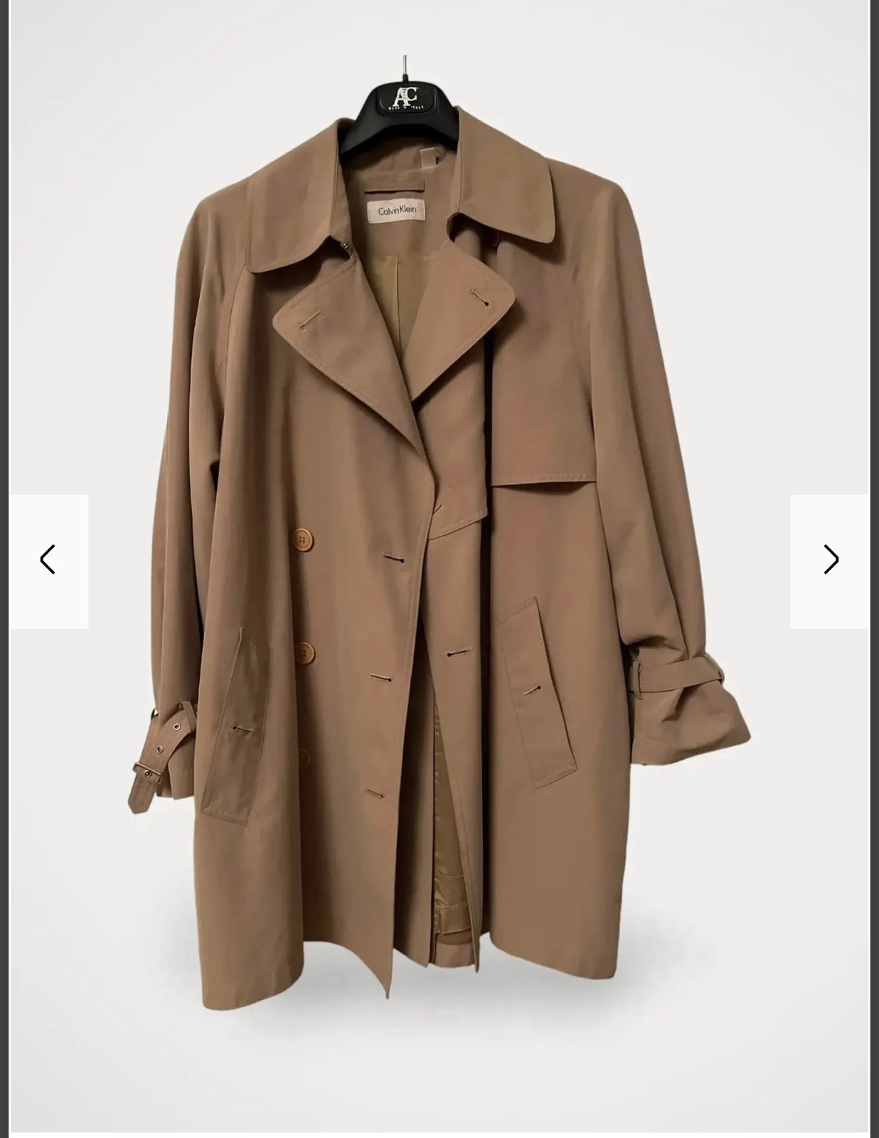 Calvin Klein Women's Metallic Gray Trench Coat