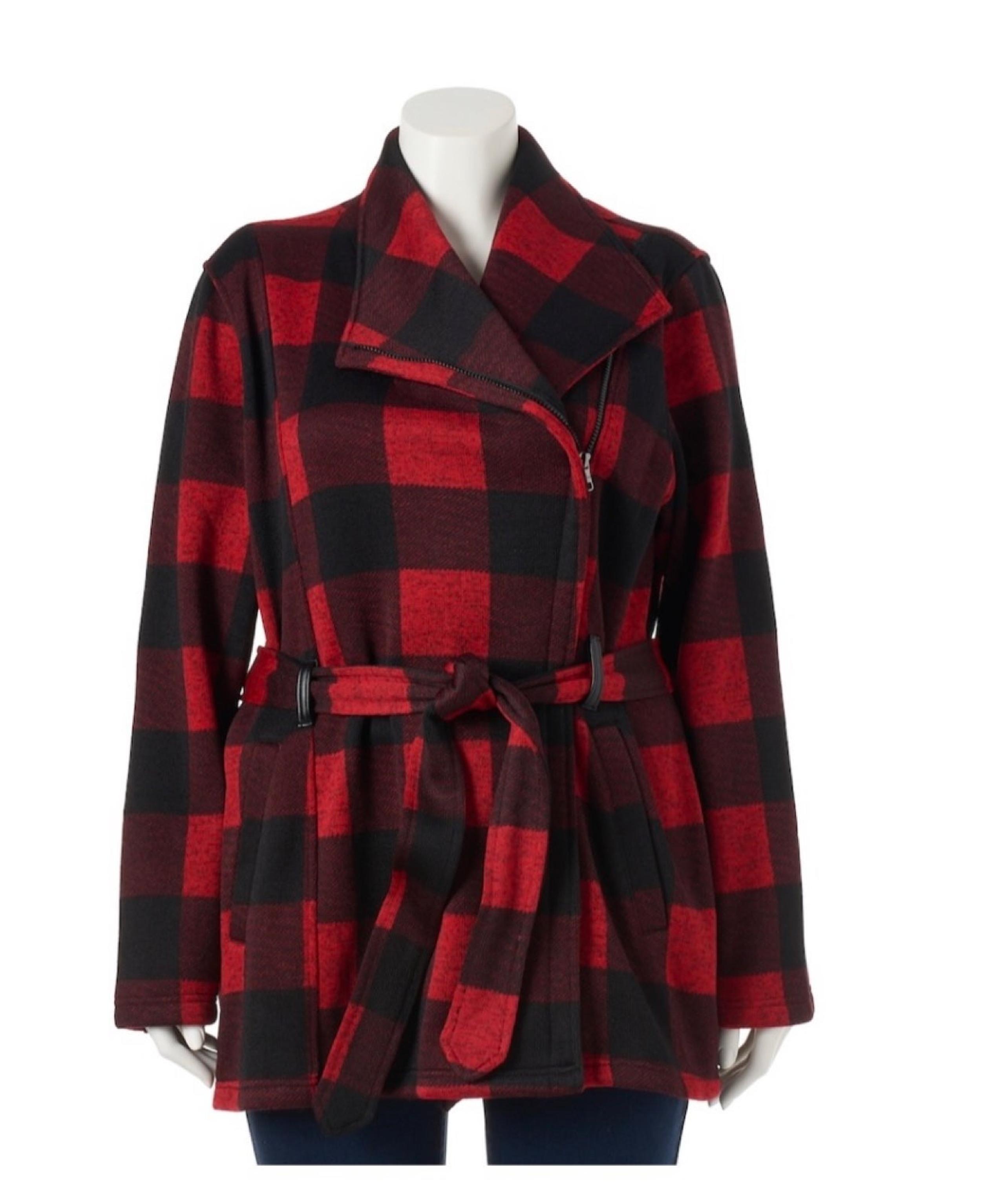 Madden Girl Side Zip Plaid Jacket Juniors 2X