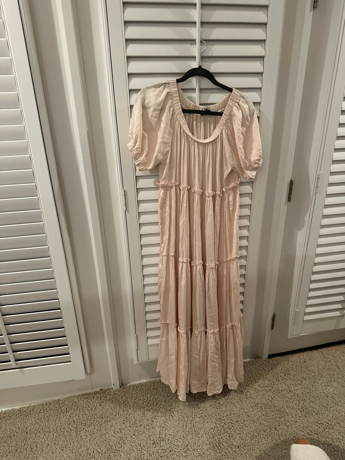 Fore tiered maxi dress maternity shoot
