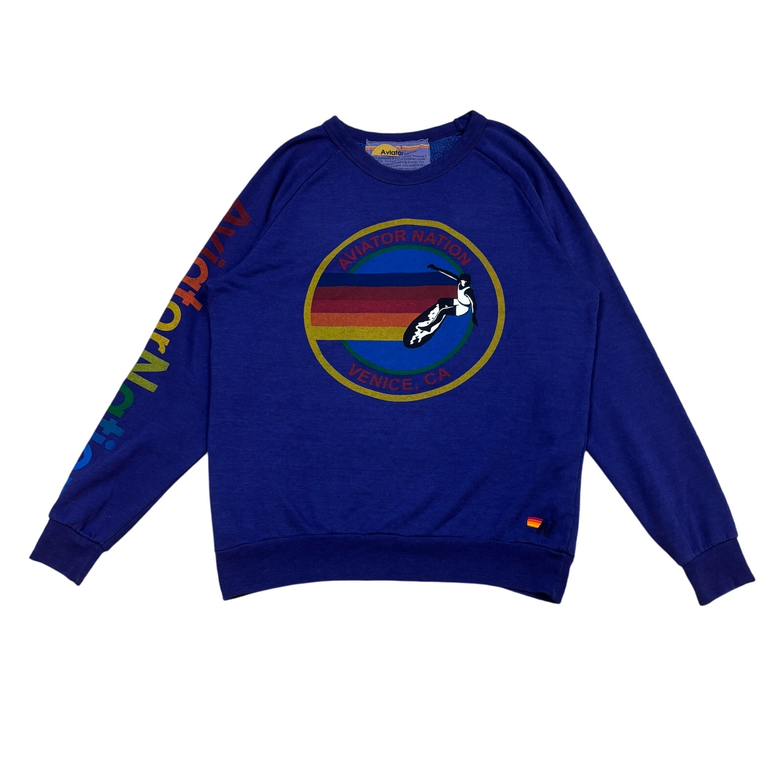 Aviator Nation Venice CA Logo Crew Sweatshirt Women's Large Loungewear