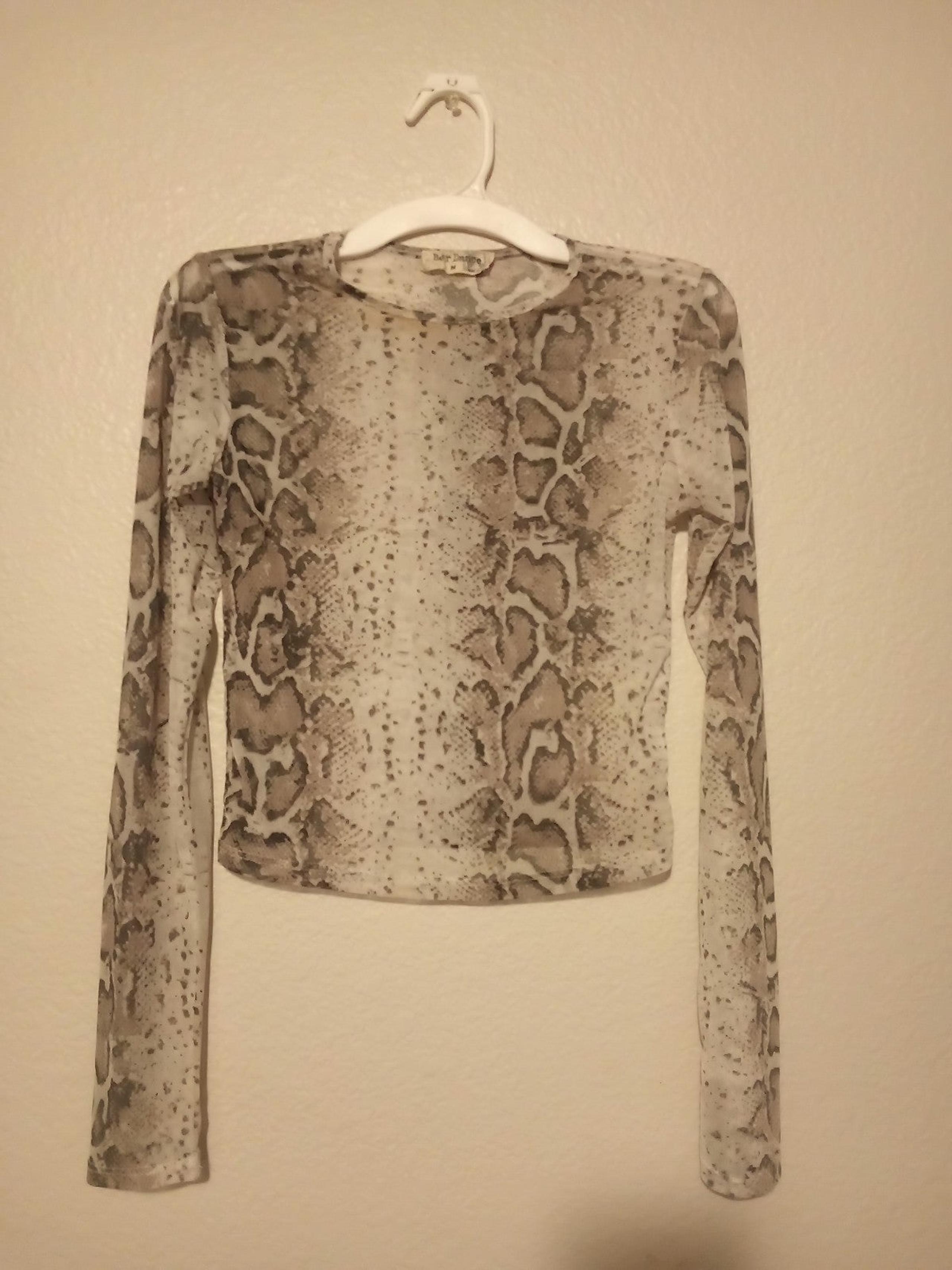 Sheer long sleeve crop top