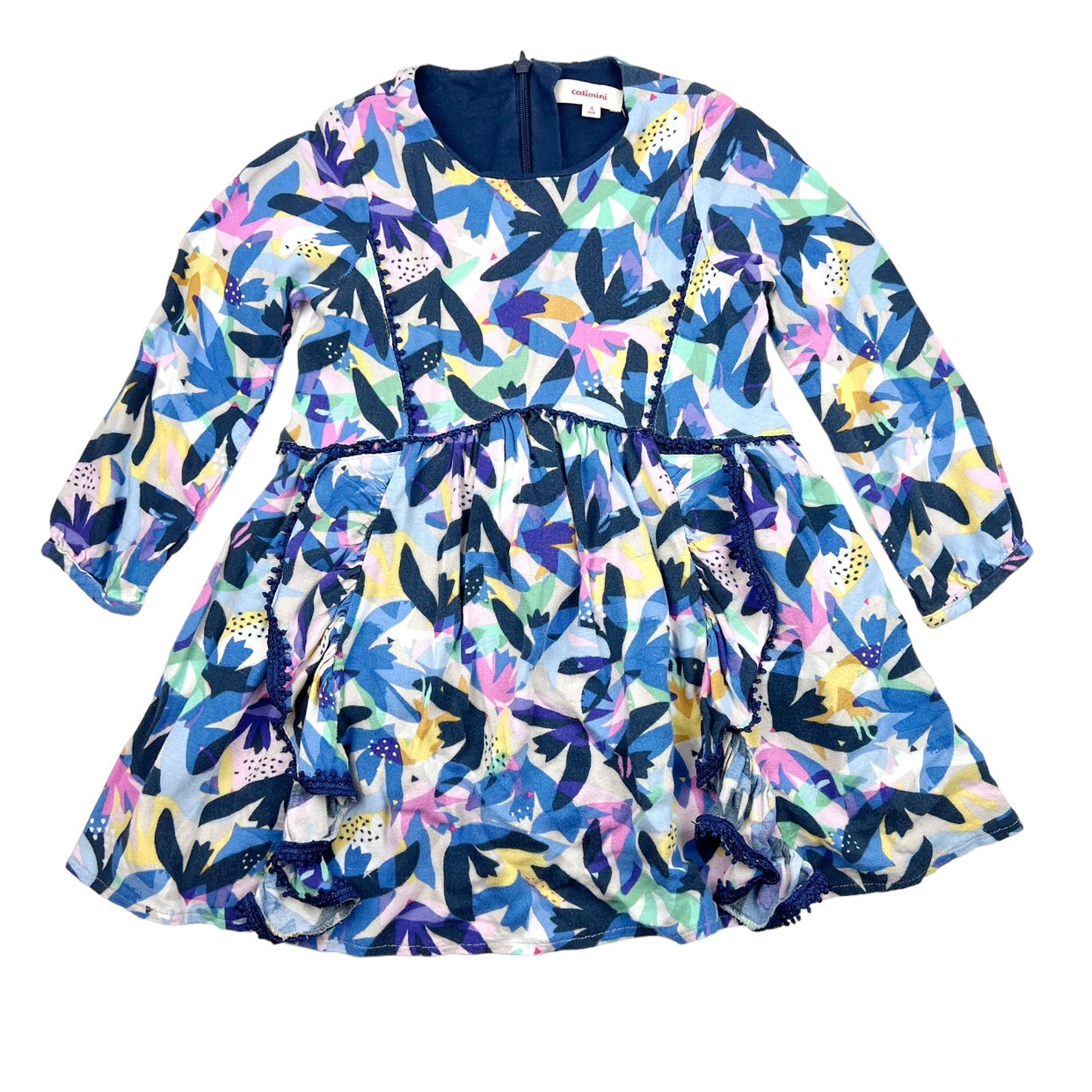 Catimini Girls Floral Crepe Dress