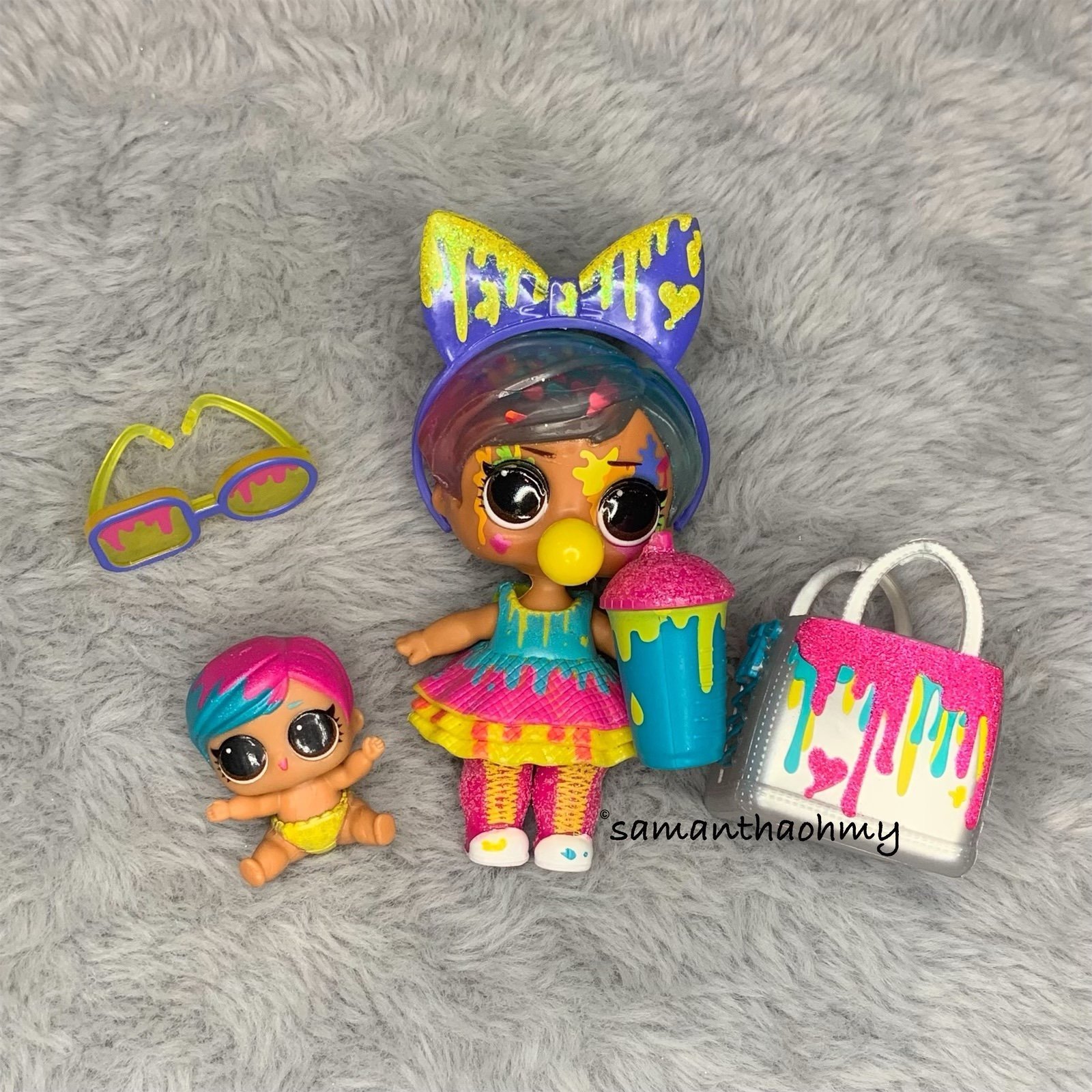 LOL Surprise Doll Splatters, Lil Sis, Sunglasses & Bag (Color Changing)