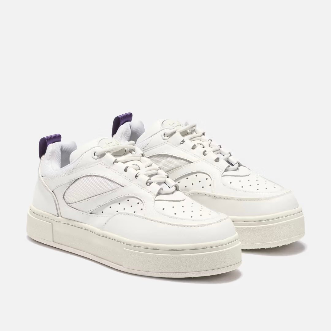 EYTYS Sidney Panelled Platform Sneakers in Leather White