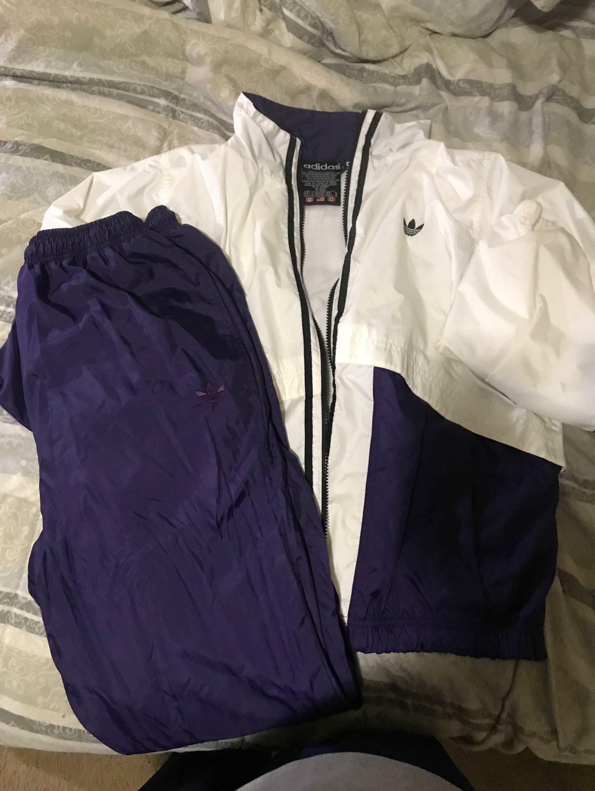Vintage Adidas windbreaker-pant set