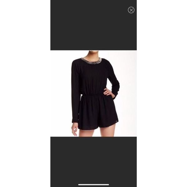 ASTR black beaded neckline romper M