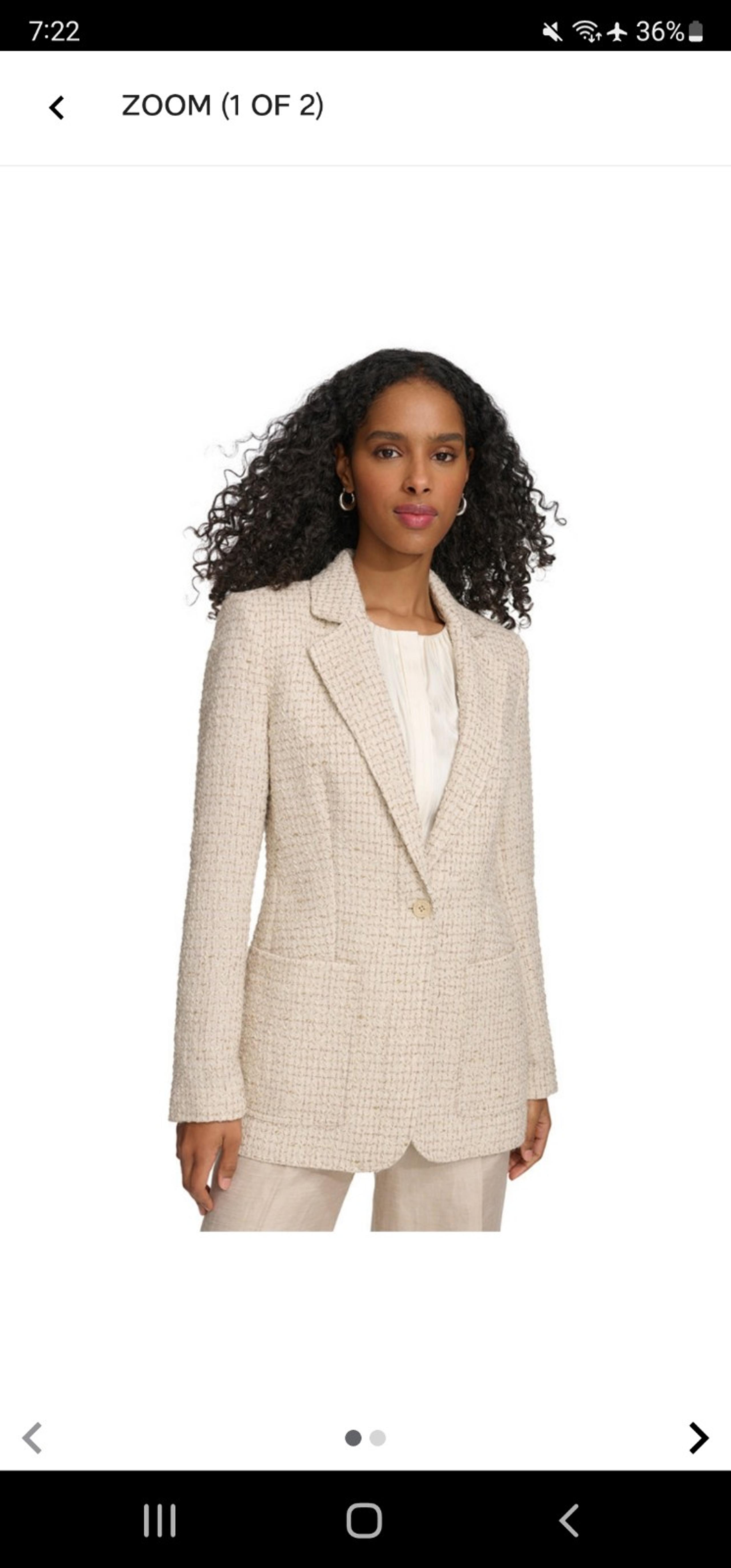 Calvin Klein Tweed Single Button Blazer