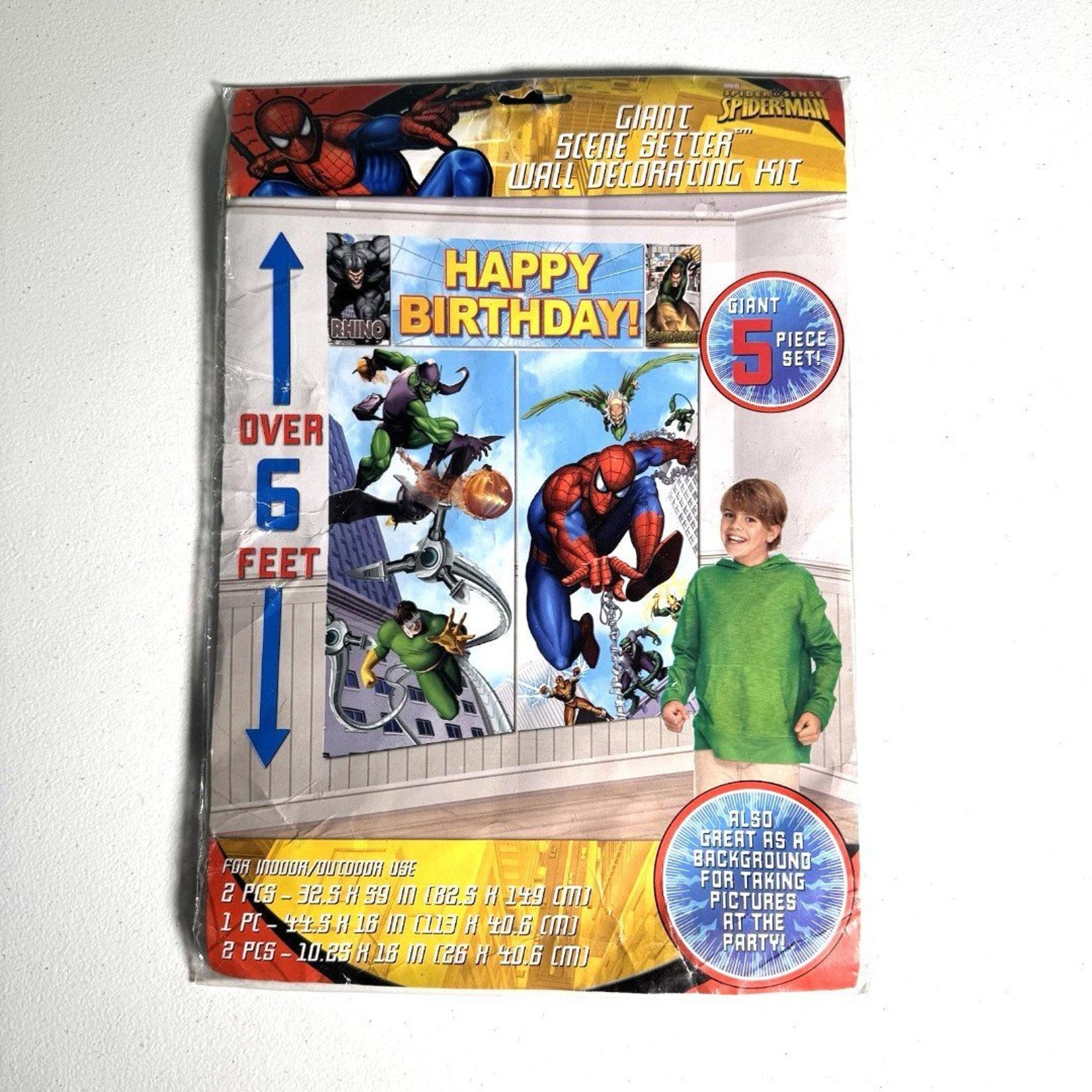 Spider-Man Marvel Happy Birthday Giant Party Scene Setters Wall Decorating Kit
