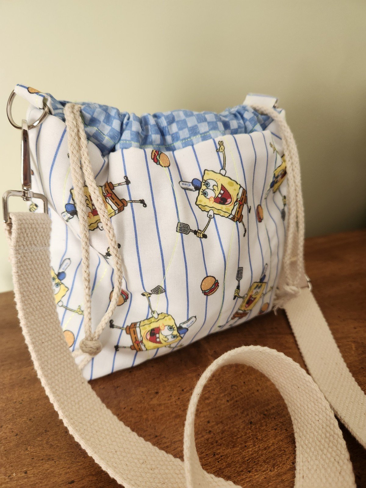 Spongebob drawstring crossbody purse