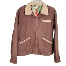 Ethyl Brown Denim Western Jacket Horses Work of Art Interior Women's Large