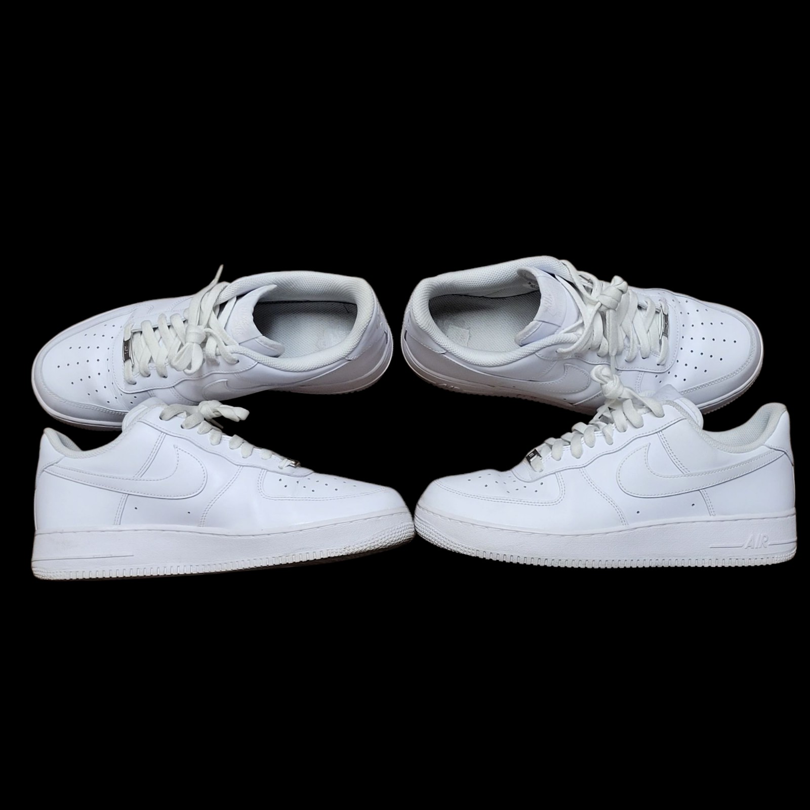 2pc Nike Air Force 1 Low '07 Mens Size 10 Triple White Sneaker