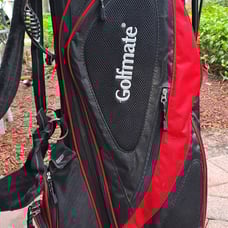 Golf stand bag Golfmate MATE black red 7 div shoulder strap rain cover all zip w