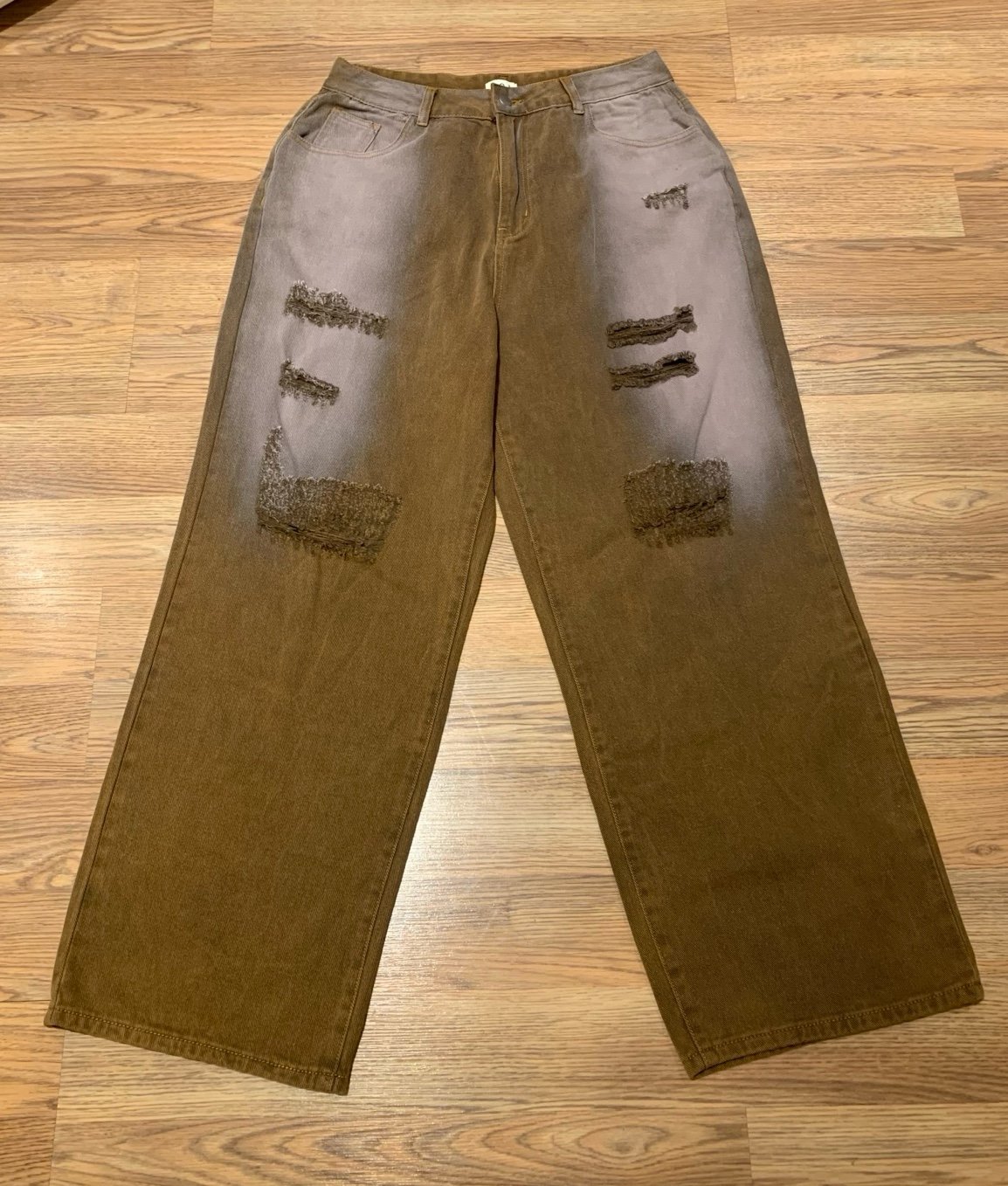POL Distressed Wide-Leg High Waisted Jeans