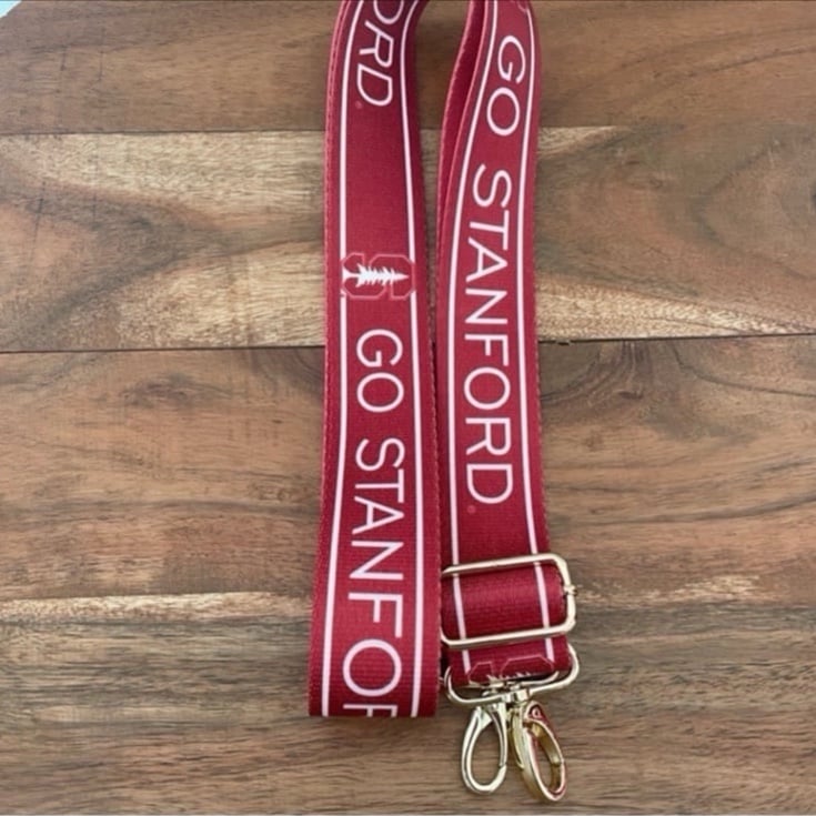 NEW Stanford University Reversible Red and White Striped Adjustable Purse Strap