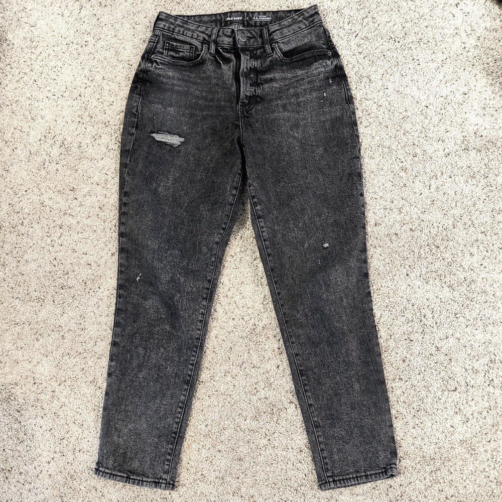 Old Navy High Rise OG Straight Jeans Distressed