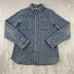 Woolrich Flannel Shirt Men Large (Meas. Med) Heather Blue 100% Wool Pit Gussets