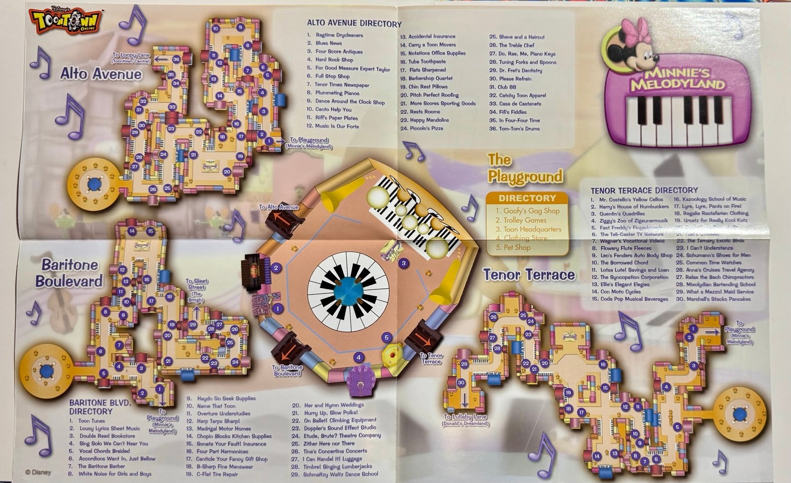 Disney’s Toontown Online Newsletter Aug/Sept 2008 featuring Melodyland poster