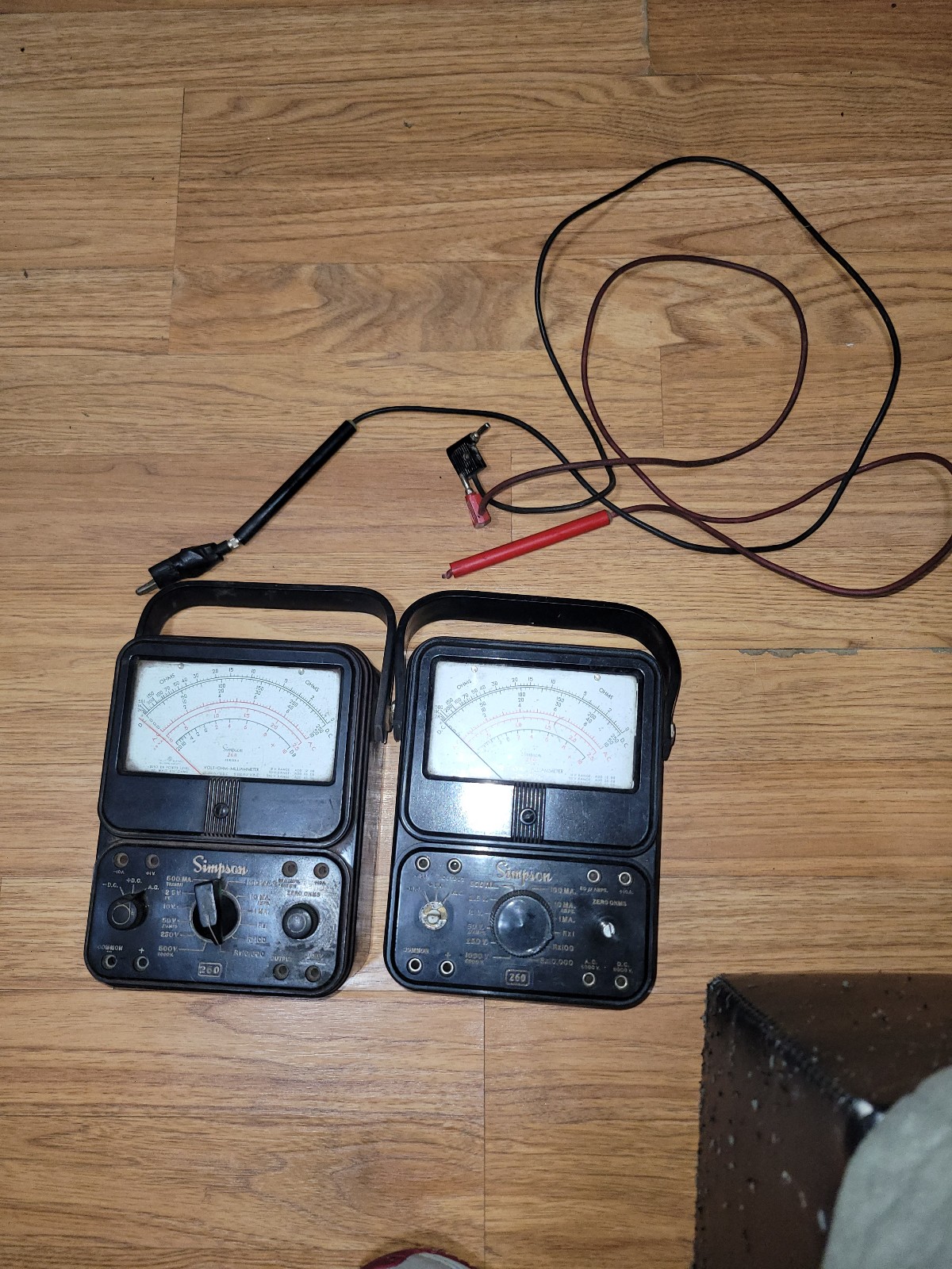 2 Vintage Simpson 260 Series 6 & 3 Analog Volt-ohm-milliammeters