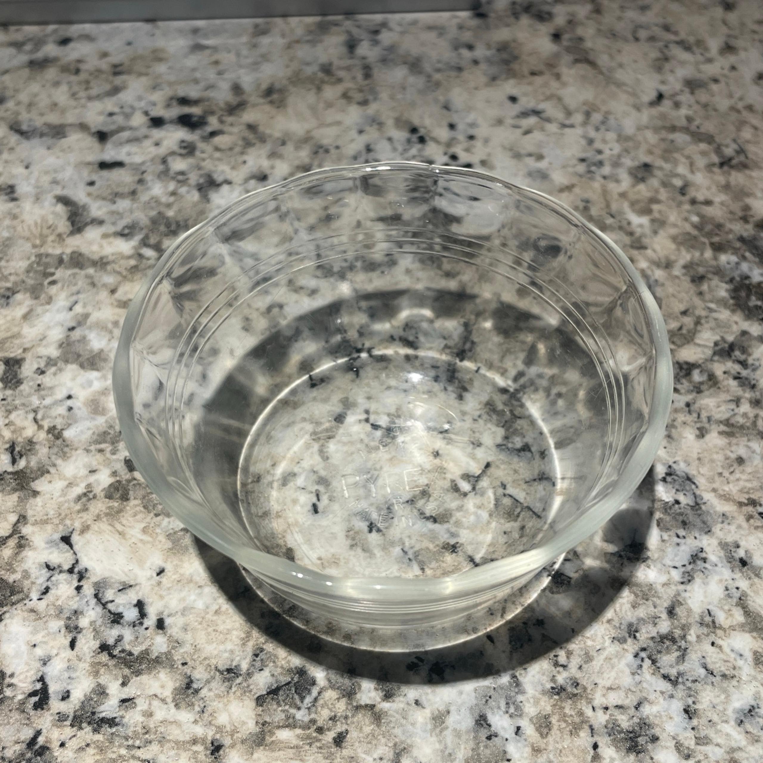 4 Rare Vintage PYREX Clear Glass #463 3-Ring Custard Cup Bowl 6 oz Scalloped