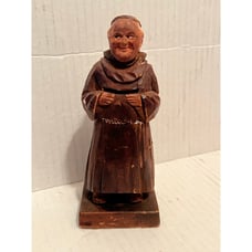 Vintage wooden figurine: monk