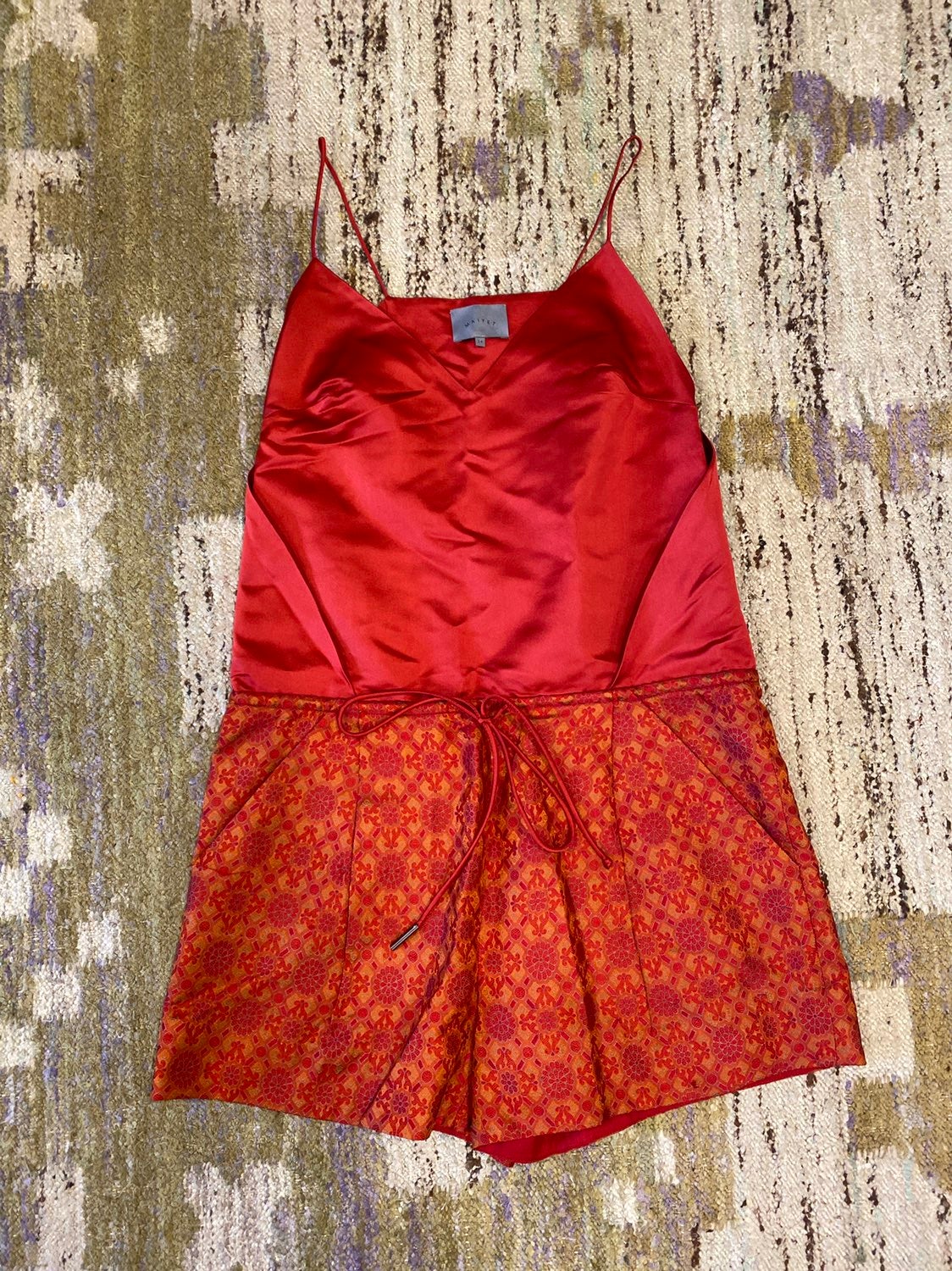 Maiyet Red Silk Romper XS S 0 2 4