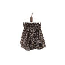 A.L.C. Vera Silk Cotton Floral Ruffled Mini Skirt Black White Tiered Elastic 4