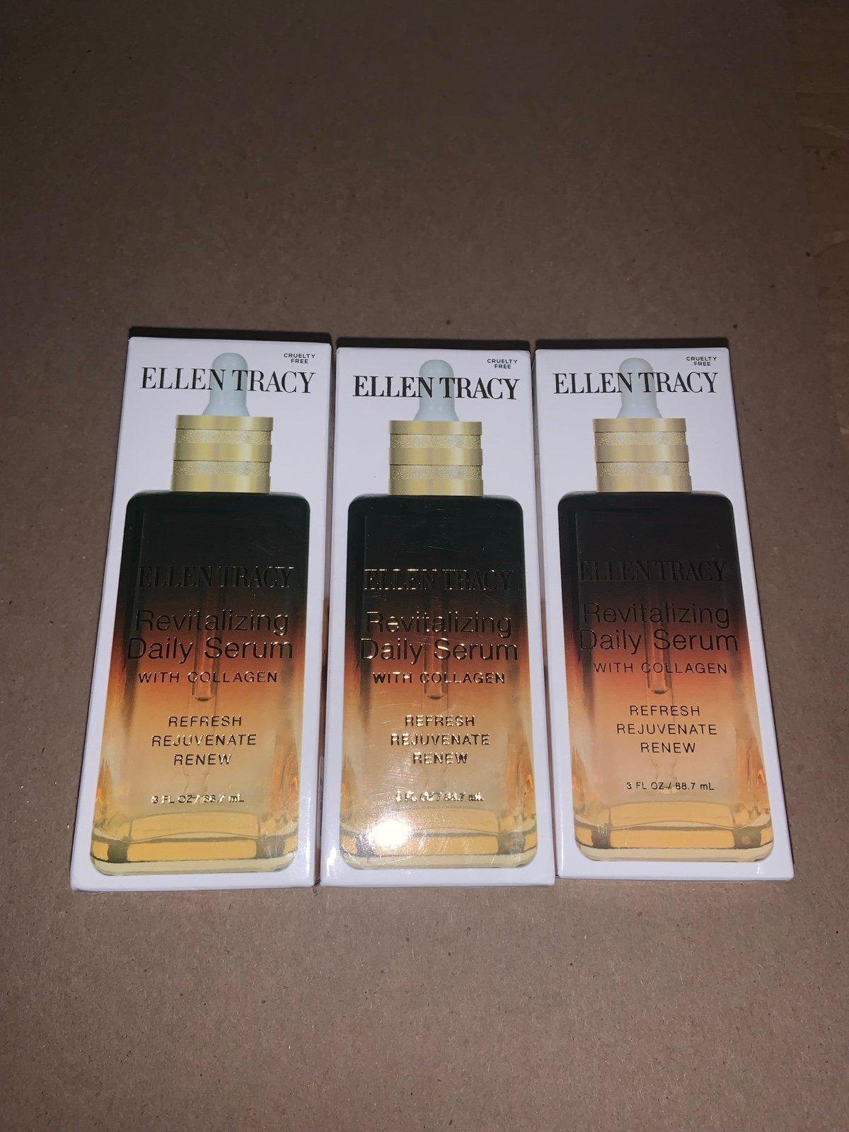 3x Ellen Tracy Revitalizing Daily Serum Collagen Rejuvenate Renew 3 Fl Oz