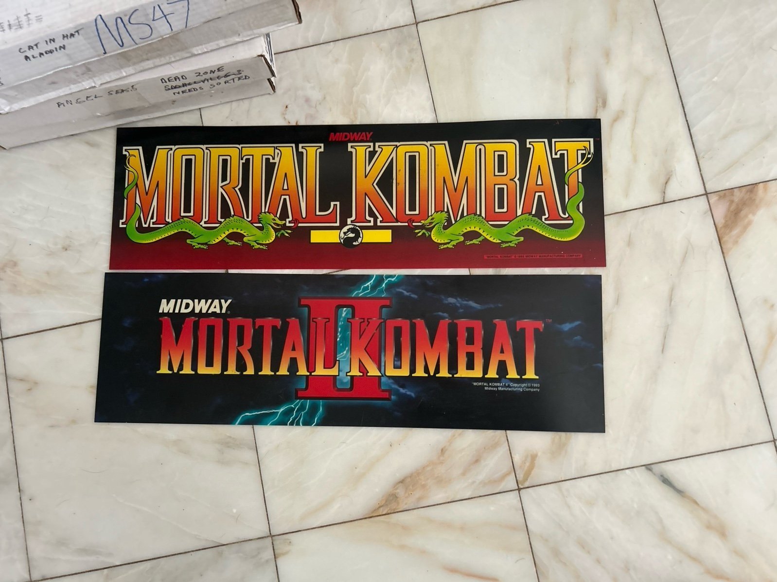 Mortal Kombat or Mortal Kombat 2 Translite Translight Arcade Game Marquees