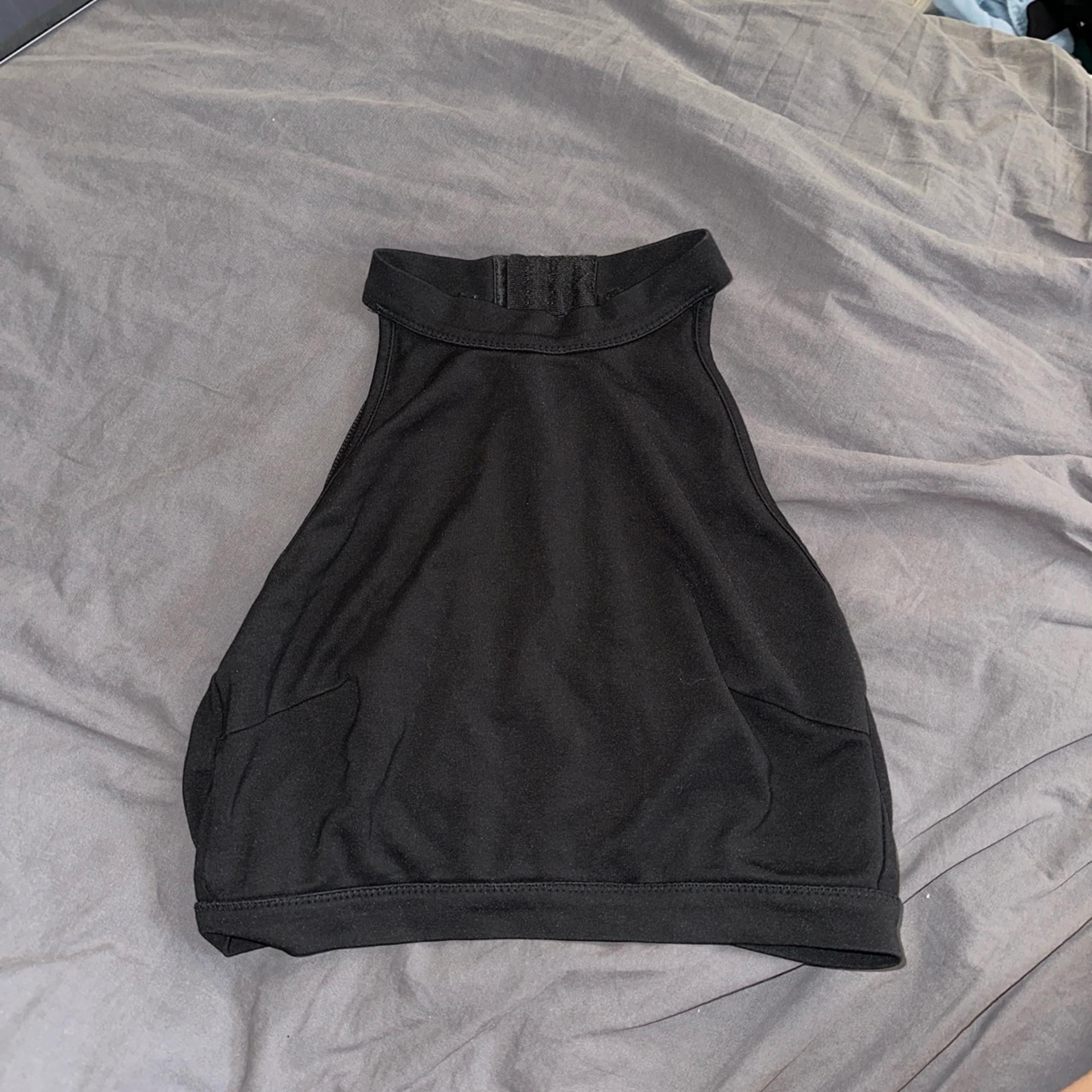 Windsor Black Halter Crop Top with Ladder Back
