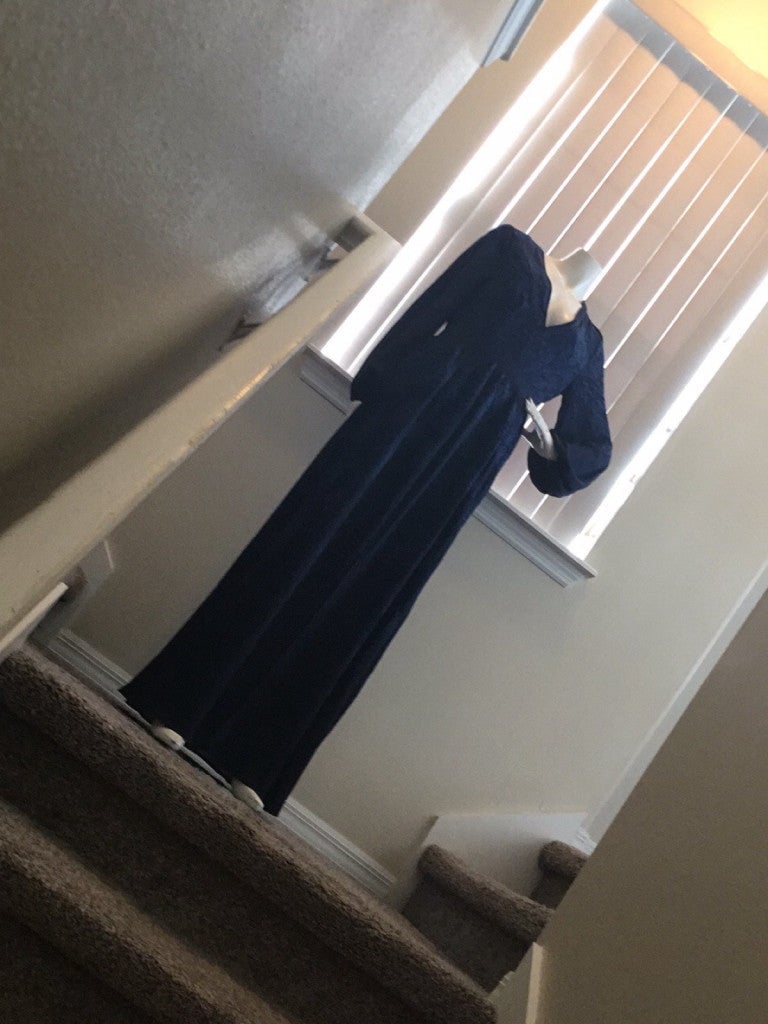 HONEY PUNCH ROMPER LONG SLEEVE NAVY DRESS SIZE MEDIUM
