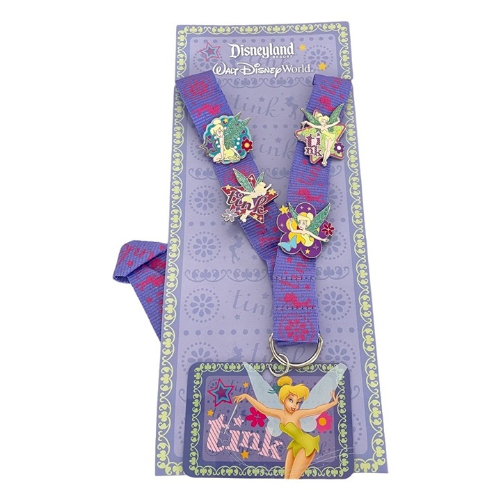 Disney Parks Peter Pan Tinker Bell Fairy Pin Trading Starter Set with Lanyard